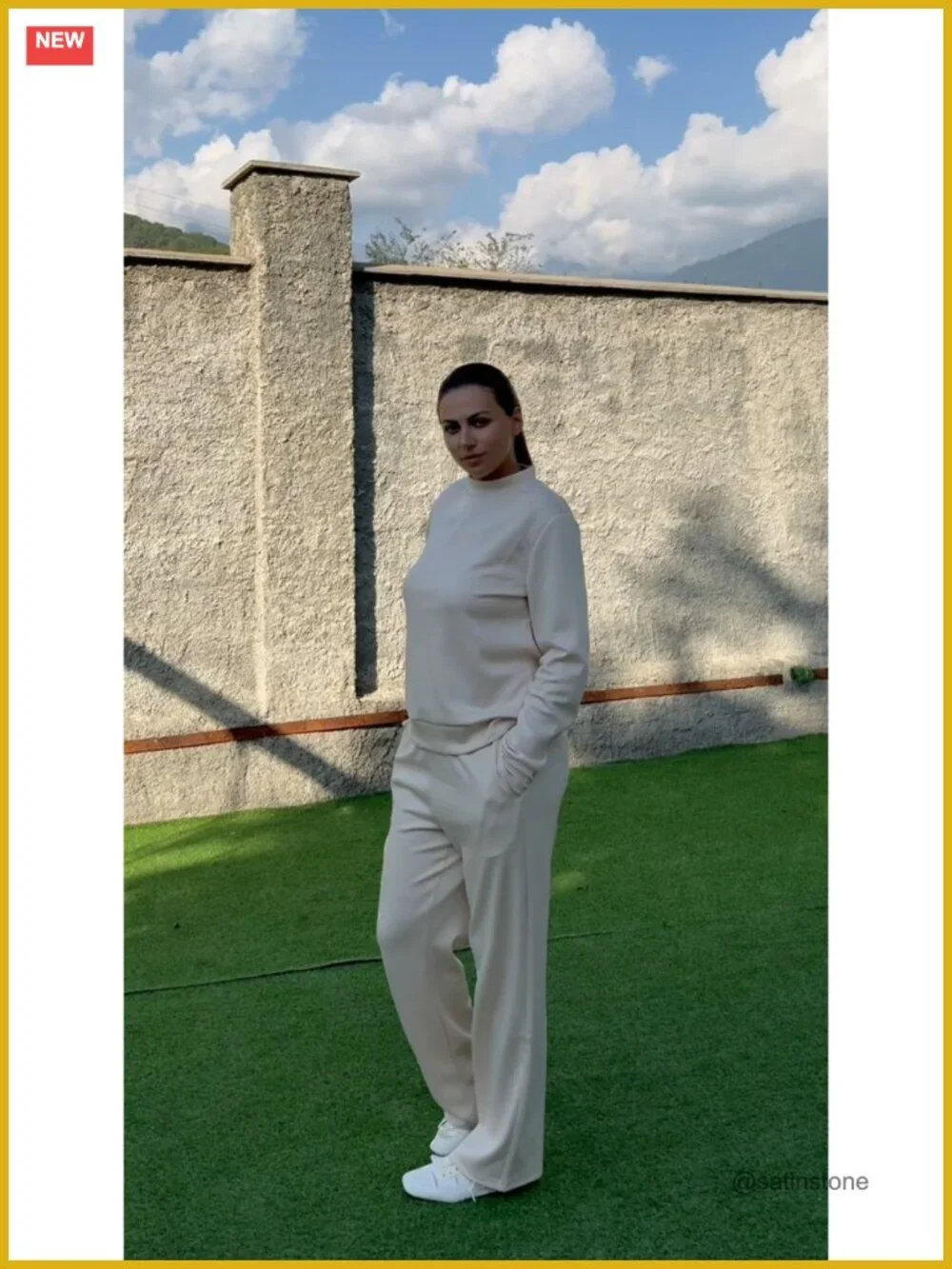 Two Piece Matching Lounge Set Mock Neck Long Sleeve Travel Outfits